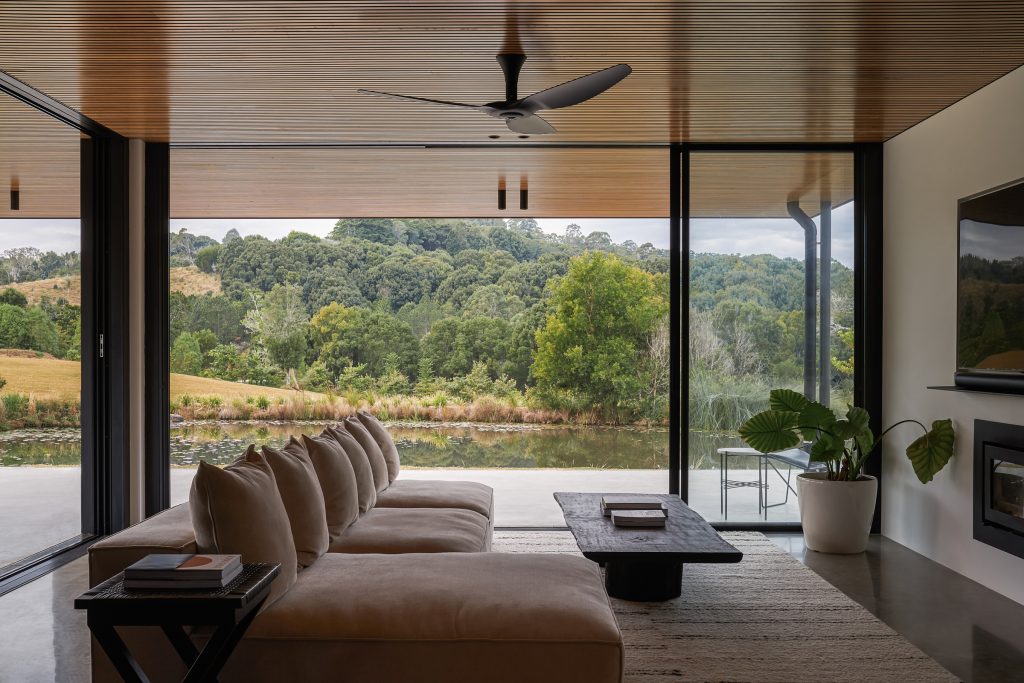 Coorabell Springs living room looking out to landscape