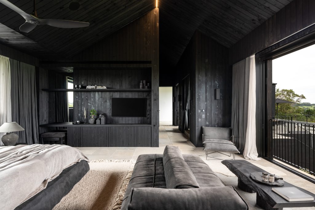 Nox Byron Bay black bedroom interiors