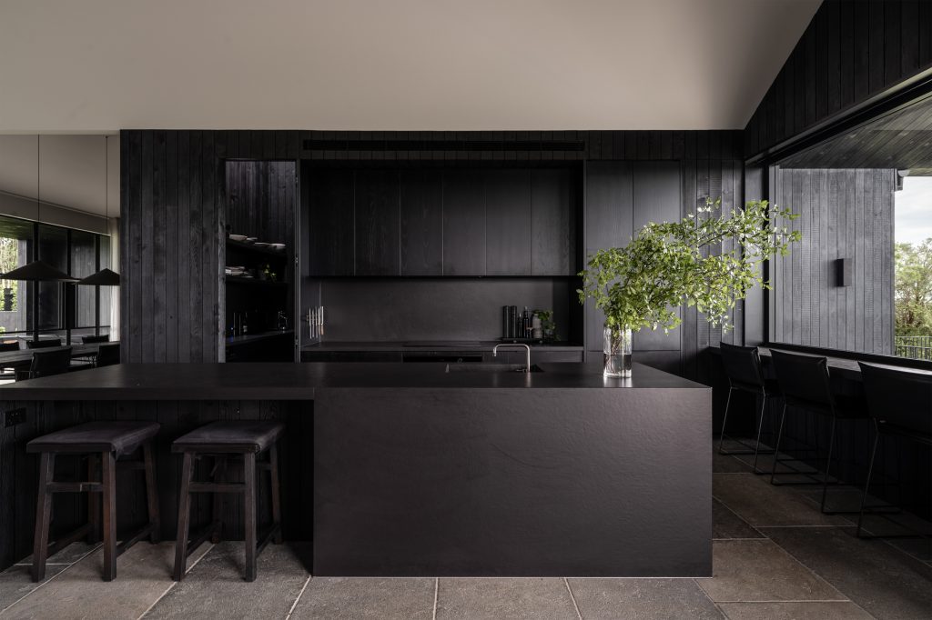 Nox Byron Bay black kitchen with butler's pantry