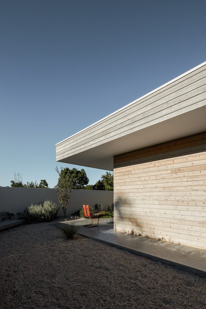Currawong House studio with timber cladding